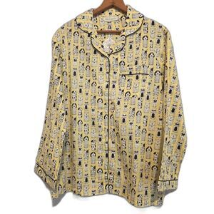 NWT Mahogany Pajama Top Long Sleeve Cotton Dog Print Lounge Sleep Women's Small